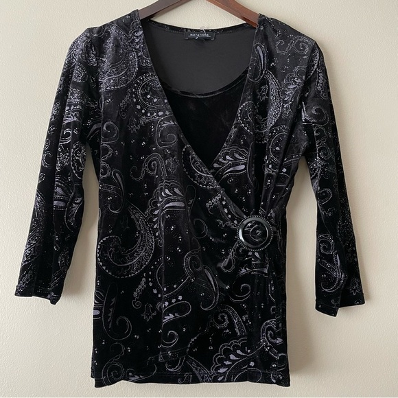 Notations Tops - Notations Velvet Wrap Top Women’s S 90s Y2K Whimsigoth